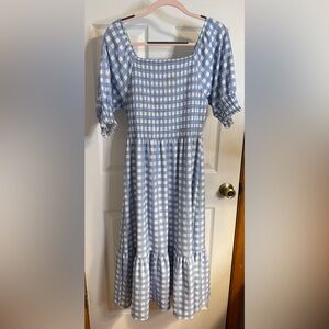 Michelle McDowell Blue and White Gingham Dress Size S